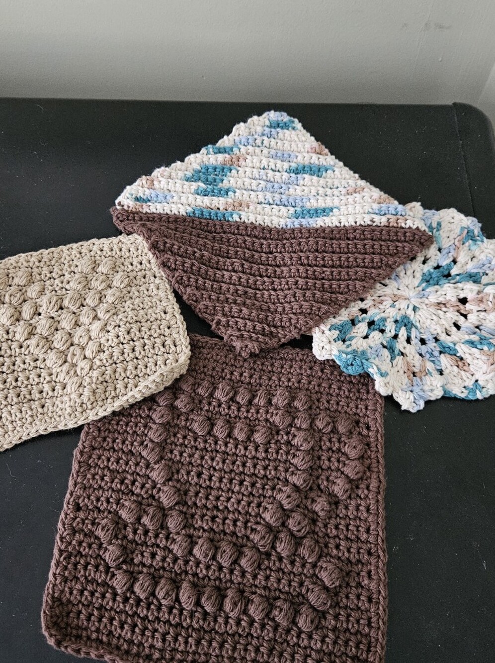 4 New Handmade Crochet Dishcloths